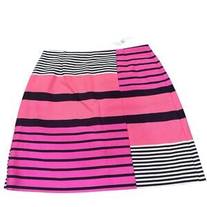 Ann Taylor LOFT Straight Pencil Skirt Knee Length Lined Pink Stripe Size 4 NWT